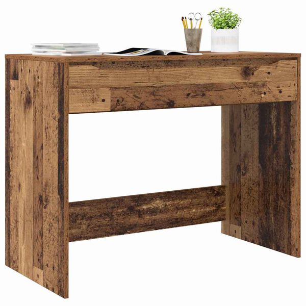 vidaXL Desk with Drawer Old Wood 100 x 50 x 78 cm Engineered Wood