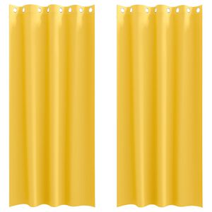 vidaXL Blackout Curtains with Rings 2 pcs Mustard Yellow 245 x 140 cm