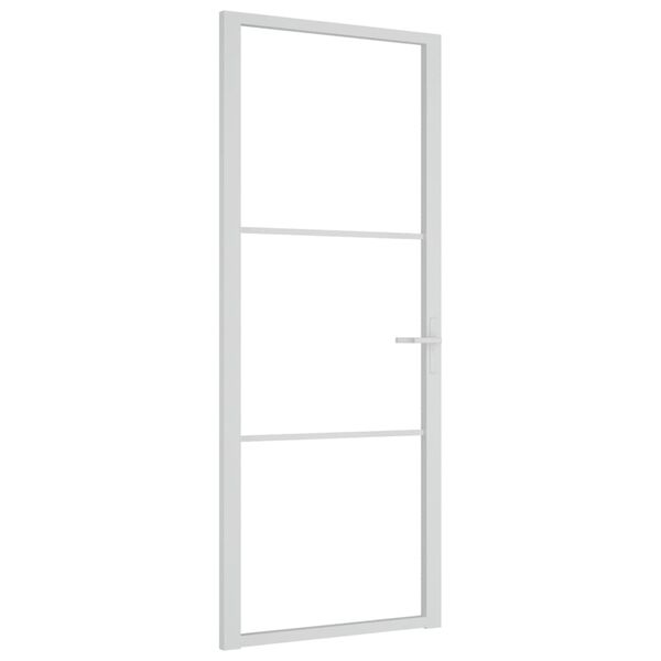 vidaXL Interior Door 83x201.5 cm White ESG Glass and Aluminium
