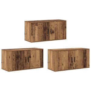 vidaXL Wall-mounted TV Cabinet Set 3 pcs Old Wood 80 x 34.5 x 40 cm