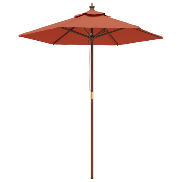 vidaXL Garden Parasol with Wooden Pole Terracotta 196x231 cm