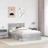 vidaXL Bed Frame Grey Sonoma 120 x 190 cm Solid Pine Wood