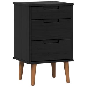 vidaXL Bedside Cabinet MOLDE Black 40 x 35 x 65 cm Solid Pine Wood