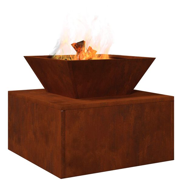 vidaXL Fire Pit Rusty 50 x 50 x 40 cm Weathering Steel