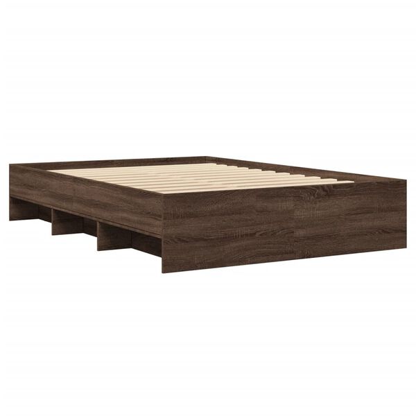vidaXL Bed Frame without Mattress Brown Oak 120x200 cm Engineered Wood