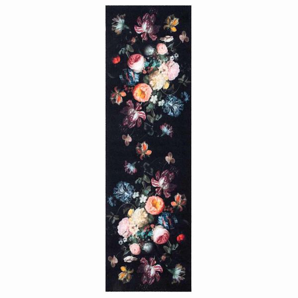 vidaXL Kitchen Rug Black 300 x 60 cm Velvet