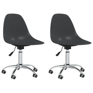 vidaXL Swivel Dining Chairs 2 pcs Light Grey PP