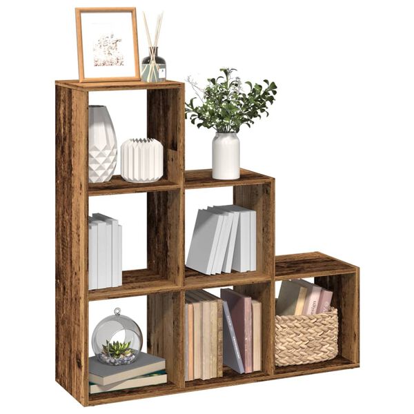 vidaXL Room Divider Bookcase&nbsp;3-Tier&nbsp;Old Wood 99x29x99 cm Engineered Wood