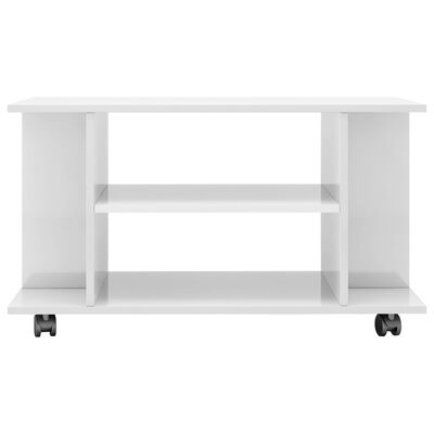 vidaXL TV Cabinet with Castors High Gloss White 80x40x45 cm Engineered Wood