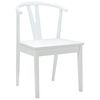 vidaXL Dining Chair 2 pcs White and White Solid Rubber Wood
