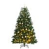 vidaXL Artificial Hinged Christmas Tree 300 LEDs & Ball Set 210 cm