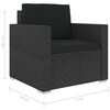 vidaXL 6 Piece Garden Lounge Set with Cushions Poly Rattan Black