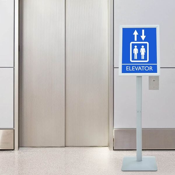 vidaXL Pedestal Poster Stand Silver 32.5 x 27 x 126 cm