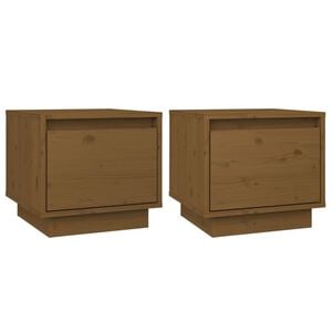 vidaXL Bedside Cabinets 2 pcs Honey Brown 35x34x32 cm Solid Wood Pine
