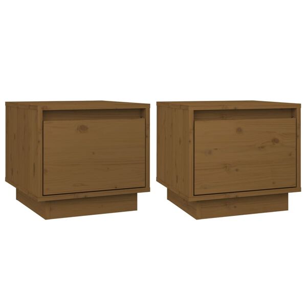 vidaXL Bedside Cabinets 2 pcs Honey Brown 35x34x32 cm Solid Wood Pine