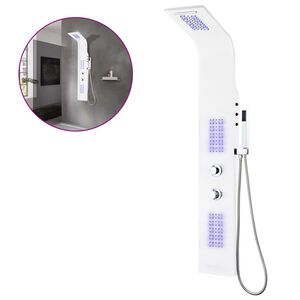 vidaXL Shower Panel Unit Aluminium 20x44x130 cm White