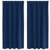 vidaXL Blackout Curtains with Rings 2 pcs Dark Blue 175 x 140 cm