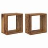 vidaXL Wall Shelves Wall-Mounted 2 pcs Old Wood Engineered Wood