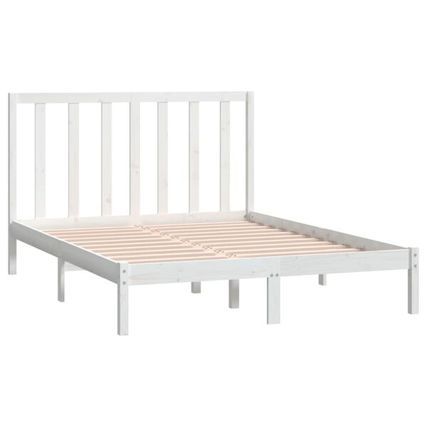 vidaXL Bed Frame without Mattress White 140x190 cm Solid Wood Pine