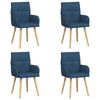 vidaXL Dining Chairs 4 pcs Fabric Blue 60 x 56 x 96 cm