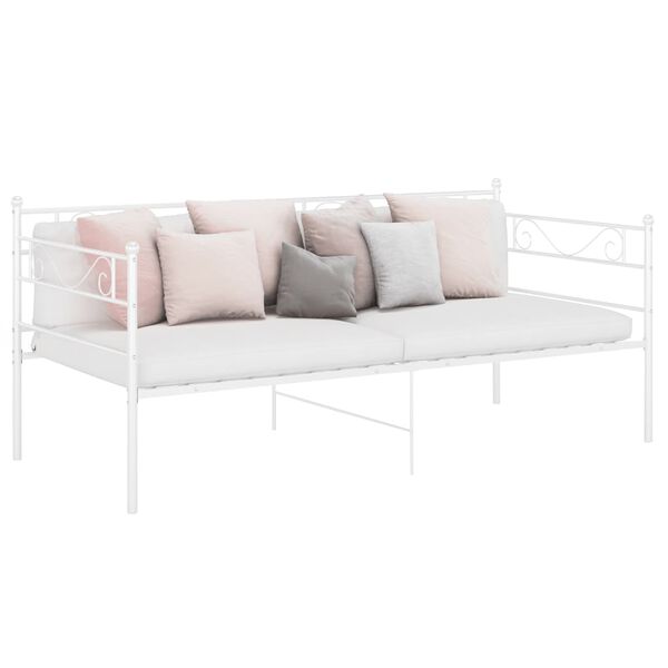 vidaXL Sofa Bed Frame without Mattress White Metal 90x200 cm