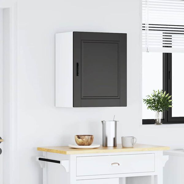 vidaXL Kitchen Wall Cabinet&nbsp;Porto Black Engineered Wood