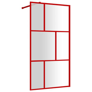 vidaXL Walk-in Shower Wall with Clear ESG Glass Red 100x195 cm