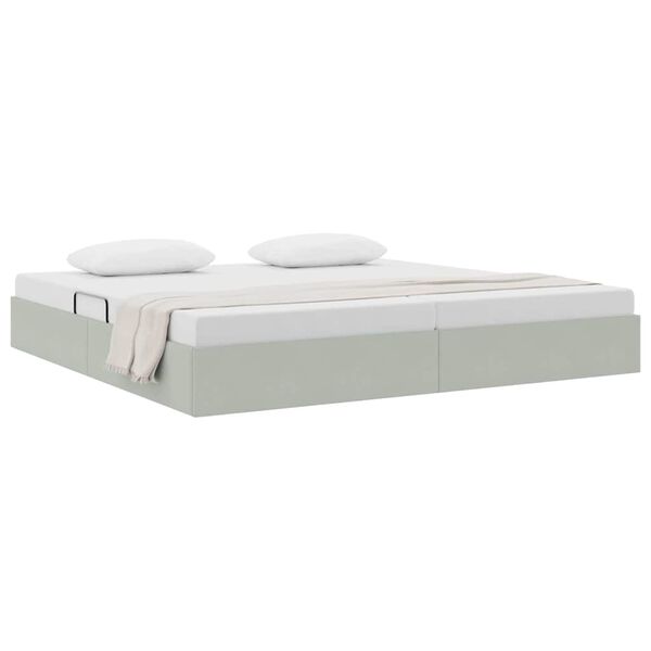 vidaXL Storage Bed with Mattress Light Grey 200 x 200 cm Velvet
