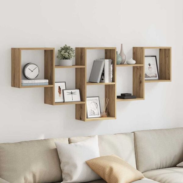 vidaXL Wall Shelf Artisian Oak 159x18x66 cm Engineered Wood