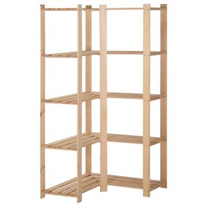 vidaXL 5-Tier Storage Corner Rack 82,5x82,5x170 cm Solid Pinewood