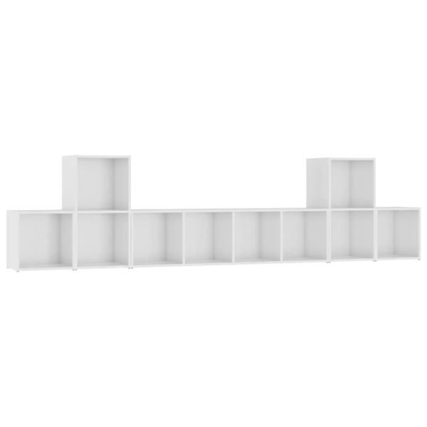 vidaXL 5 Piece TV Cabinet Set High Gloss White Engineered Wood