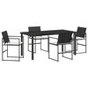 vidaXL Garden Dining Set 5 pcs Black Powder-Coated Steel