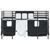 vidaXL Kids'Loft Bed Frame with Curtains Black 99.5 x 190 cm