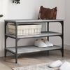 vidaXL Shoe Bench Grey Sonoma 70x38.5x49 cm Engineered Wood