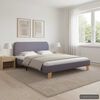 vidaXL Bed Frame without Mattress Light Grey Fabric 135x190 cm Double