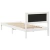 vidaXL Bed Frame with Headboard Light Grey 90 x 190 cm Solid Pine Wood