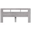 vidaXL LED Headboard Grey Sonoma 220x18.5x103.5 cm Engineered Wood