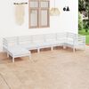 vidaXL 7 Piece Garden Lounge Set Solid Wood Pine White