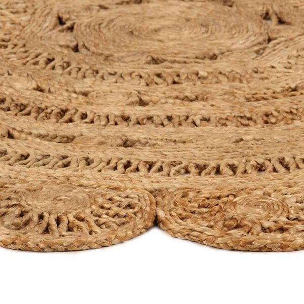 vidaXL Area Rug Hand-braided Jute 90 cm Round