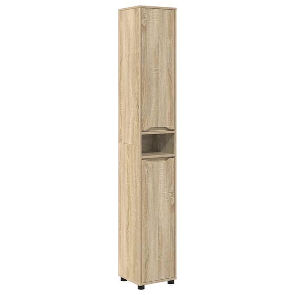 vidaXL Bathroom Cabinet Sonoma Oak 30.5 x 30 x 195 cm Engineered Wood