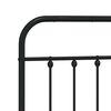 vidaXL Metal Bed Frame without Mattress with Footboard Black 180x200cm