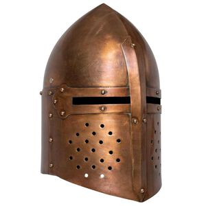 vidaXL Medieval Knight Helmet Antique Replica LARP Copper Steel