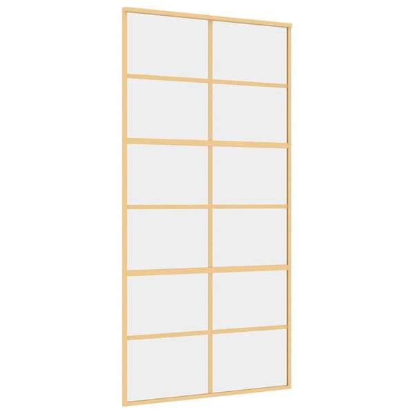 vidaXL Sliding Door Gold 102.5x205 cm Clear ESG Glass and Aluminium