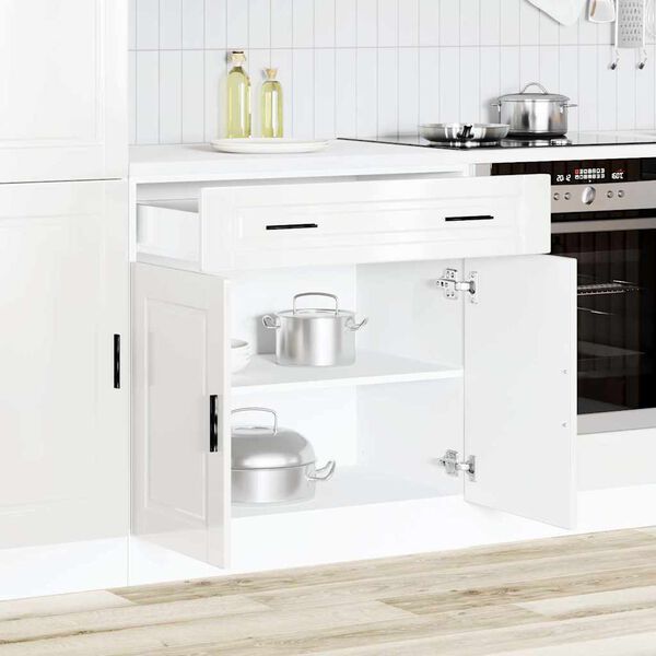 vidaXL Kitchen Base Cabinet&nbsp;Porto High Gloss White Engineered Wood