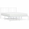 vidaXL Metal Bed Frame without Mattress with Headboard White 140x190cm