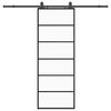 vidaXL Sliding Door with Hardware Set Black 76x205 cm ESG Glass