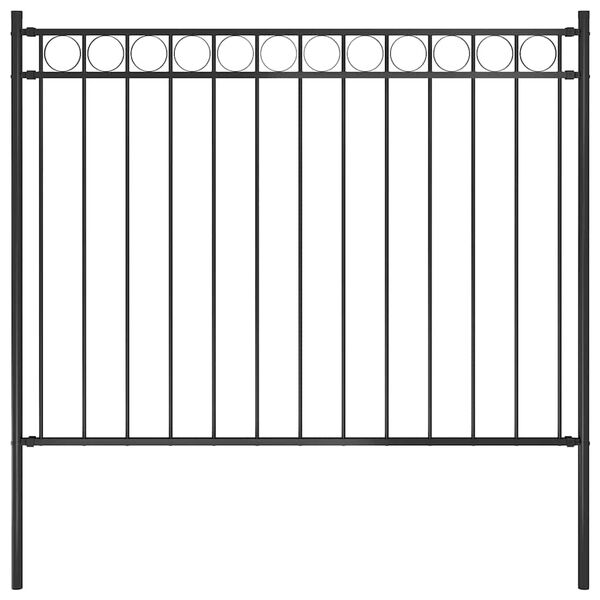 vidaXL Garden Fence Assen Steel 1.7x1 m Black