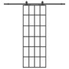 vidaXL Sliding Door with Hardware Set Black 76x205 cm ESG Glass