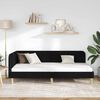 vidaXL Corner Bed Frame with Headboard Black 90 x 190 cm Fabric