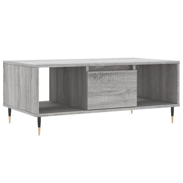 vidaXL Coffee Table Grey Sonoma 90x50x36.5 cm Engineered Wood